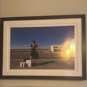 Framed gray Malin Prada Marfa print